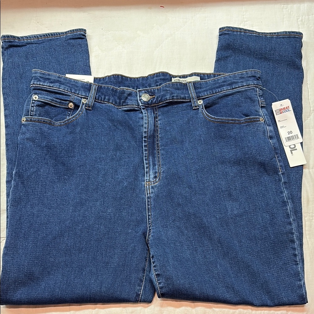 32 Degrees‎ Women's Size 20 High-Rise Slim Fit Blue Mom Jeans Stretch Denim NWT